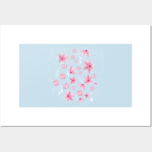 Snowy Sakura Dream Posters and Art